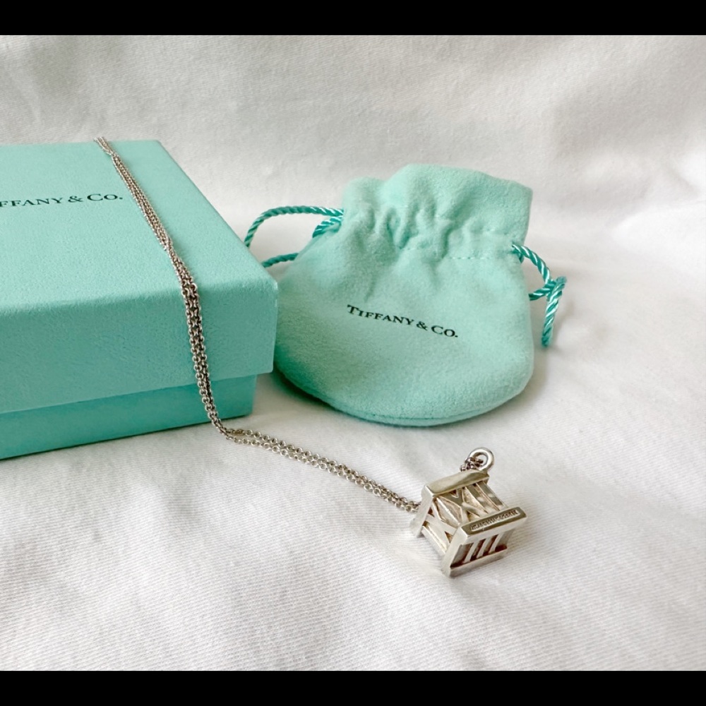 Tiffany & Co Atlas Collection Large Pendant Necklace Sterling 925